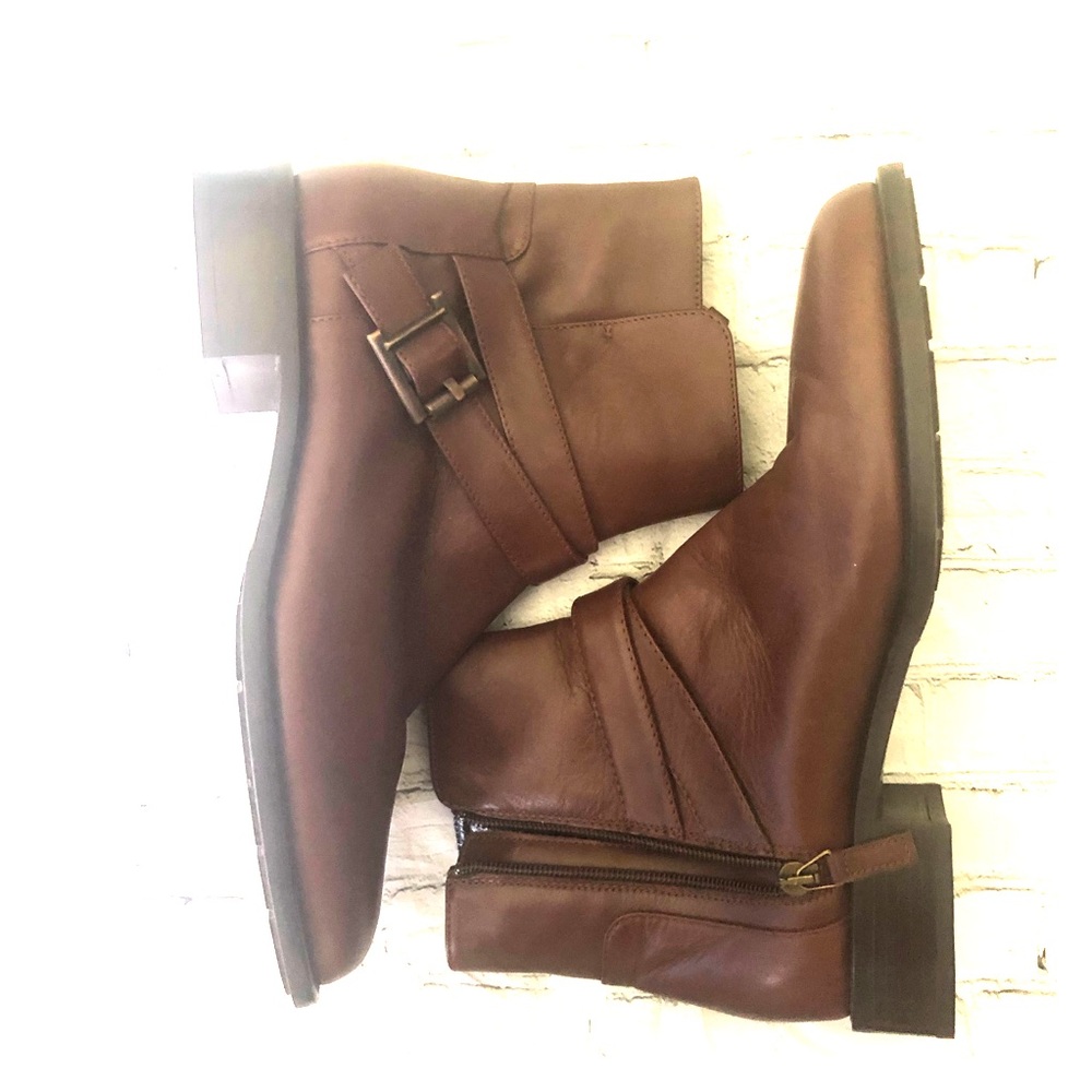 Aquatalia leather buckle bootie